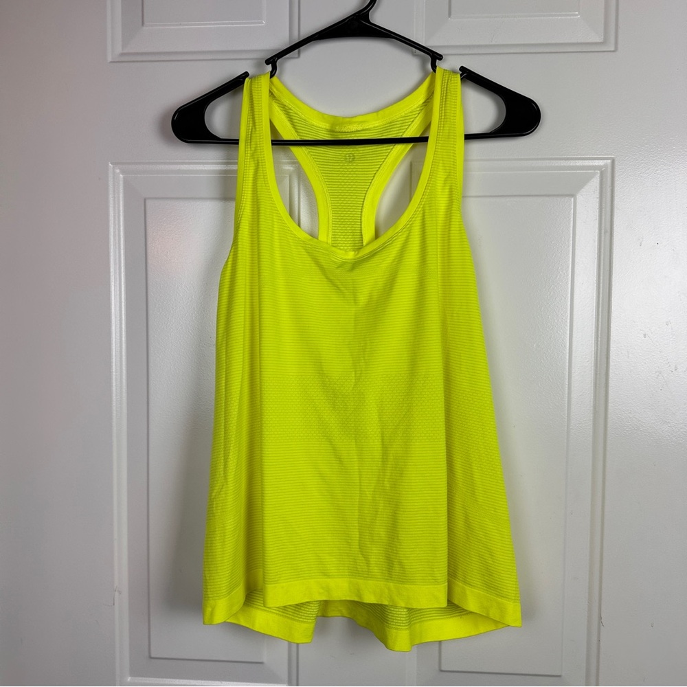 Lululemon Neon Yellow Swiftly Tank, Size 16